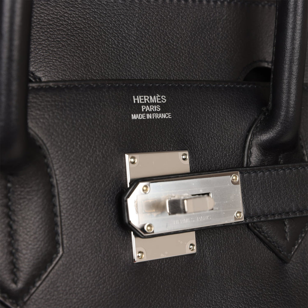 Hermes Limited Edition Birkin Rock 25 Black Volupto Palladium Hardware