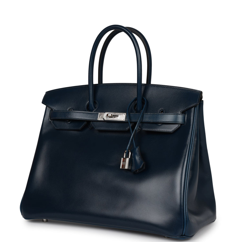 Pre-owned Hermes Birkin 35 Bleu De Prusse Box Calf Guilloché Palladium –  Madison Avenue Couture