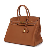 Pre-owned Hermes Birkin 35 Gold Togo Gold Hardware