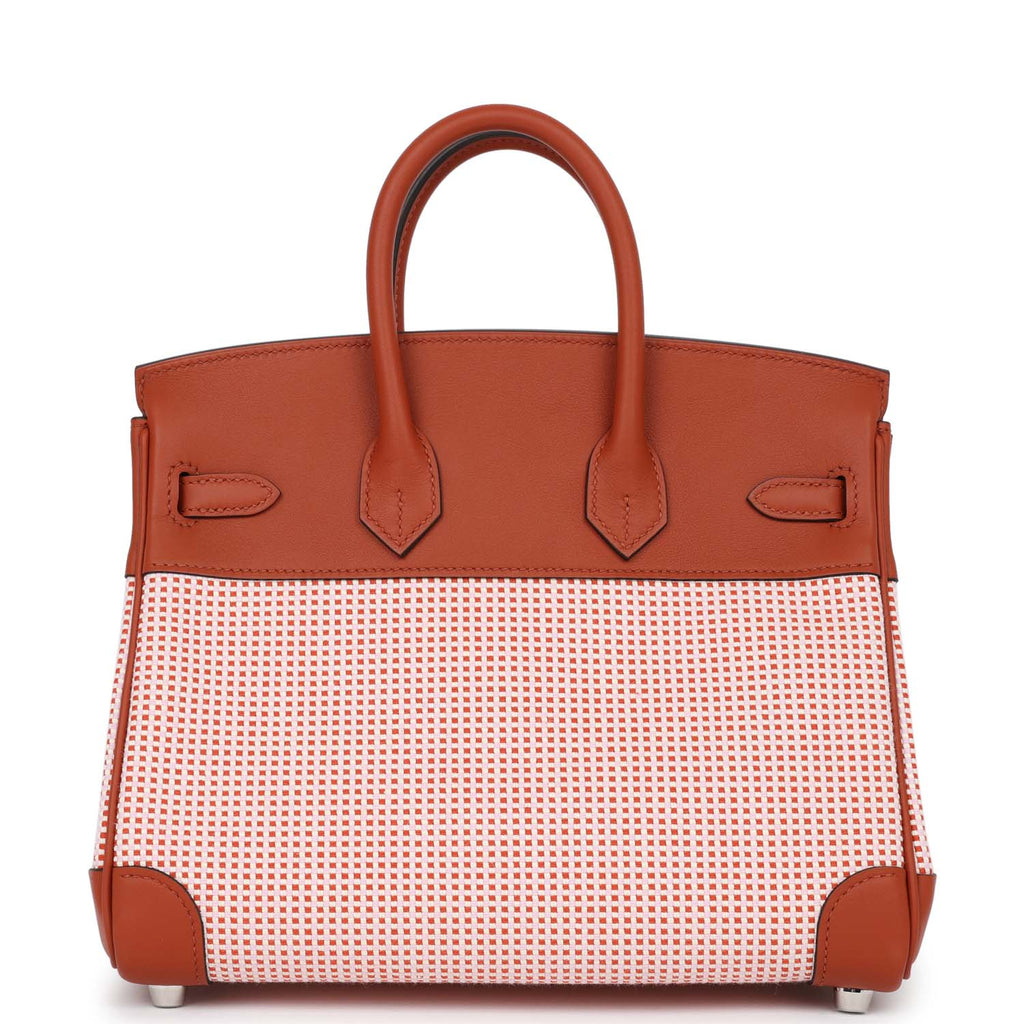 Hermes Quadrille Birkin 25 Sanguine Swift and Toile Palladium Hardware –  Madison Avenue Couture