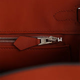 Hermes Quadrille Birkin 25 Sanguine Swift and Toile Palladium Hardware