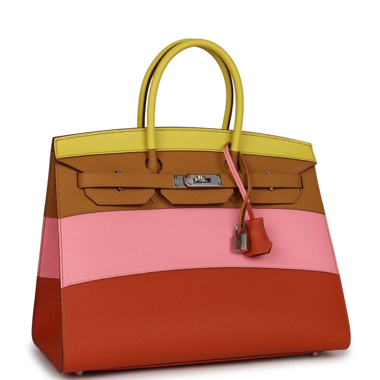 Hermes Sunrise Birkin Sellier 35 Rainbow Epsom Palladium Hardware Madison Avenue Couture 