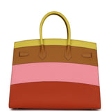 Hermes "Sunrise" Birkin Sellier 35 Rainbow Epsom Palladium Hardware