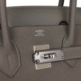 Hermès Birkin 30 Top Handle Bag 3 In 1 In Biscuit Togo Swift Canvas With  Palladium Hardware