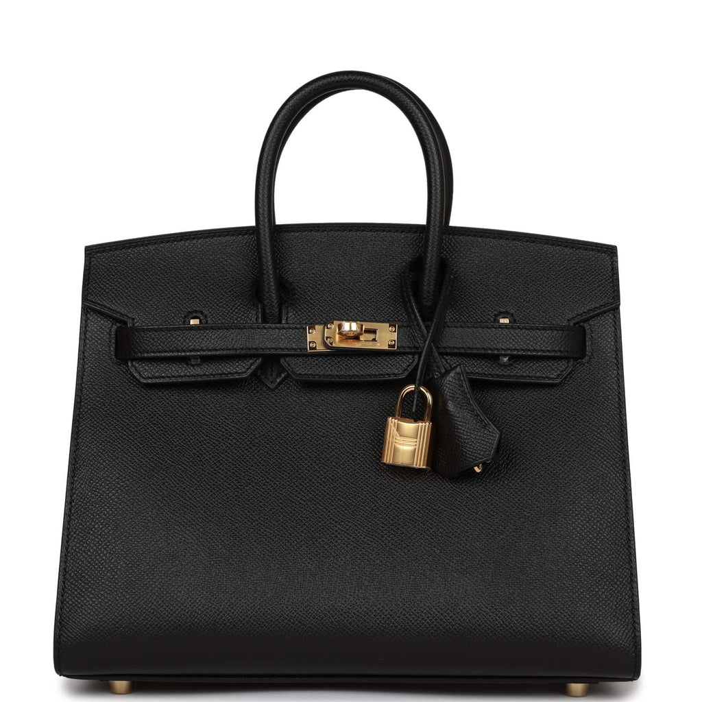 Hermes Birkin Sellier 25 Black Epsom Gold Hardware - Main Image