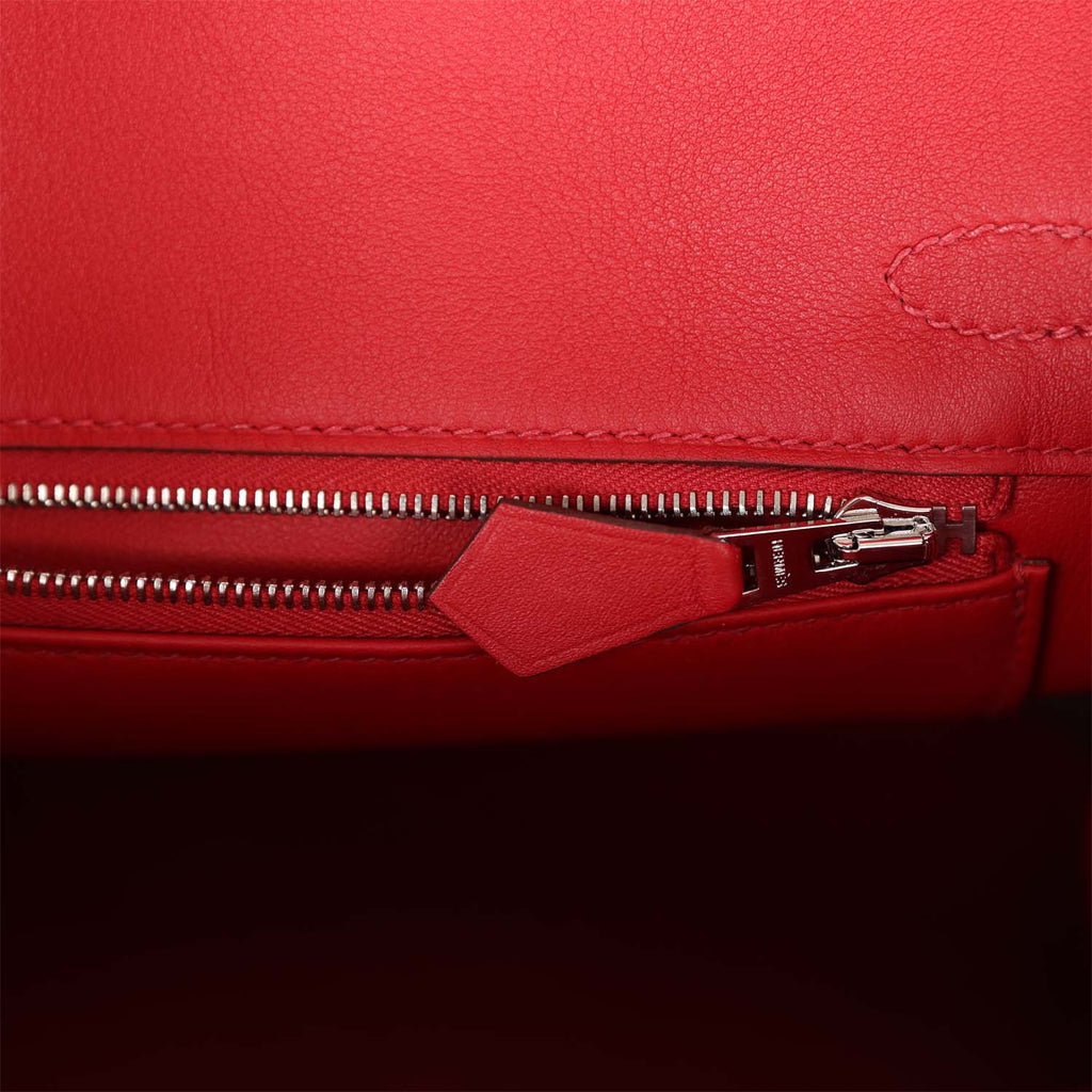 Hermes Birkin Bag 25cm Vermillion Lipstick Red Swift Palladium Hardware