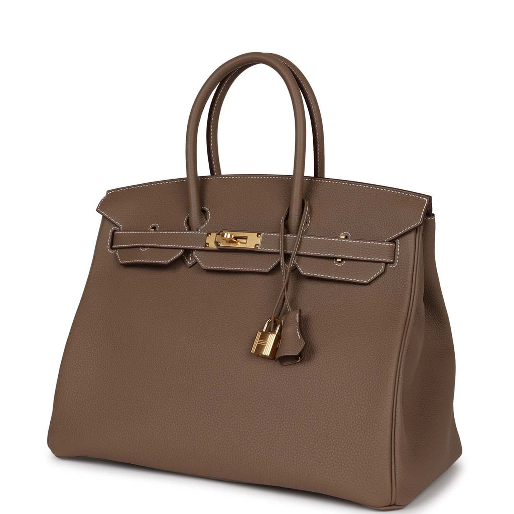 Hermes Birkin Bag Embossed Togo Leather Gold Hardware In Brown