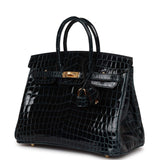 Hermes Birkin 25 Vert Rousseau Shiny Niloticus Crocodile Gold Hardware