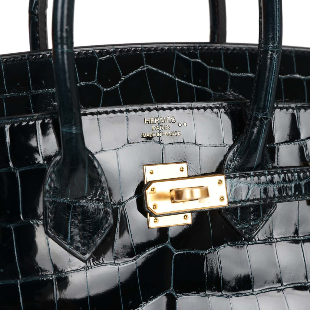 Birkin30 so black nilo crocodile designer handbag#hermesbirkin