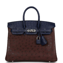 Limited Edition Rose Tyrien and Rouge Vif Ostrich Touch Birkin 25 Palladium  Hardware, 2022, Handbags & Accessories, 2023