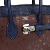 Rare* Hermes Birkin 25 Handbag Blue Saphir/Gris Mouette Taurillon Nov – Bags  Of Personality