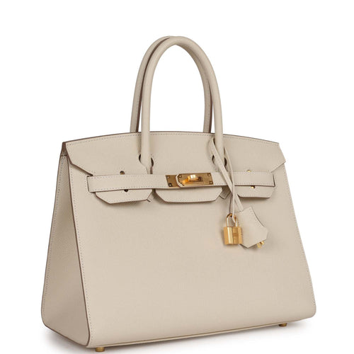 Pre-owned Hermes Birkin Sellier 30 Craie Epsom Gold Hardware - Remaining Balance