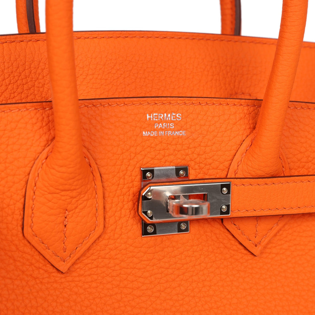 Hermès Birkin 25 Bag H Orange Togo Leather - Palladium Hardware