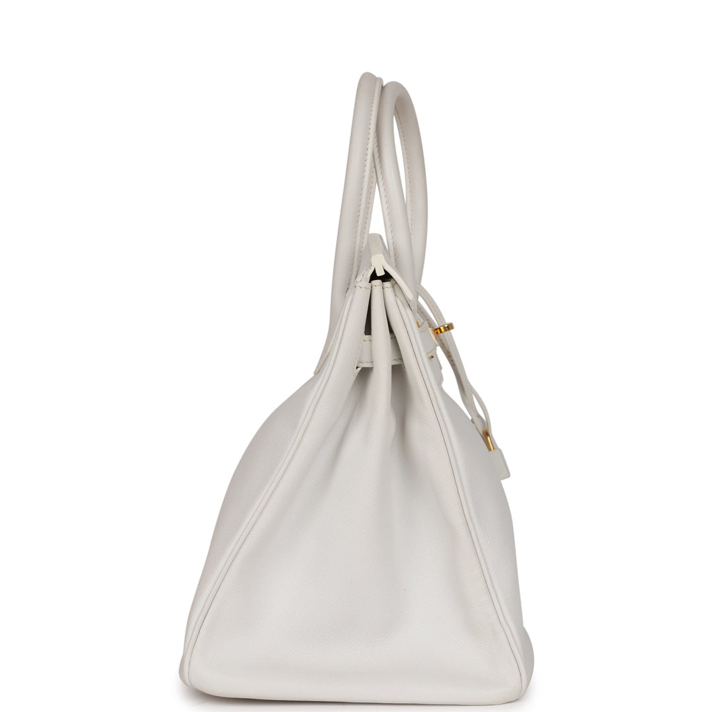 Hermes 35cm White Epsom Leather Birkin Bag with Gold Hardware –  Harrington's Auctions