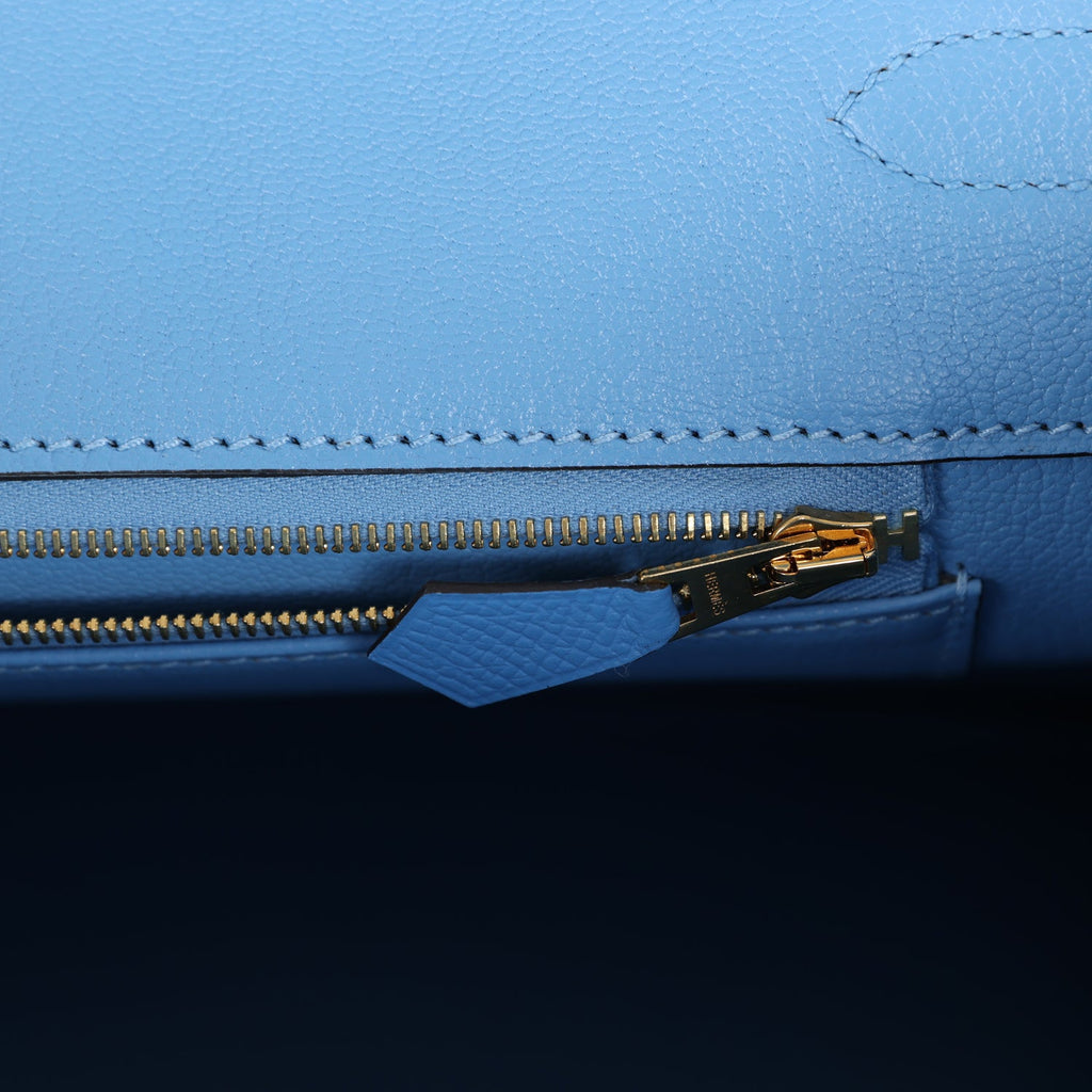 Hermès Birkin 35 Bleu Paradis Epsom Gold Hardware, Luxury, Bags & Wallets  on Carousell