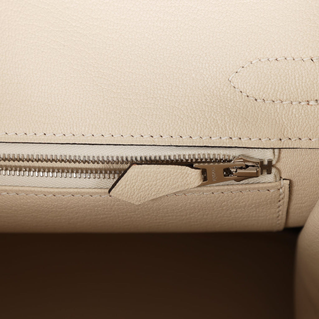 Hermès Birkin Craie and Gris Asphalt Epsom 30 Brushed Gold Hardware, 2022 (Like New), Womens Handbag