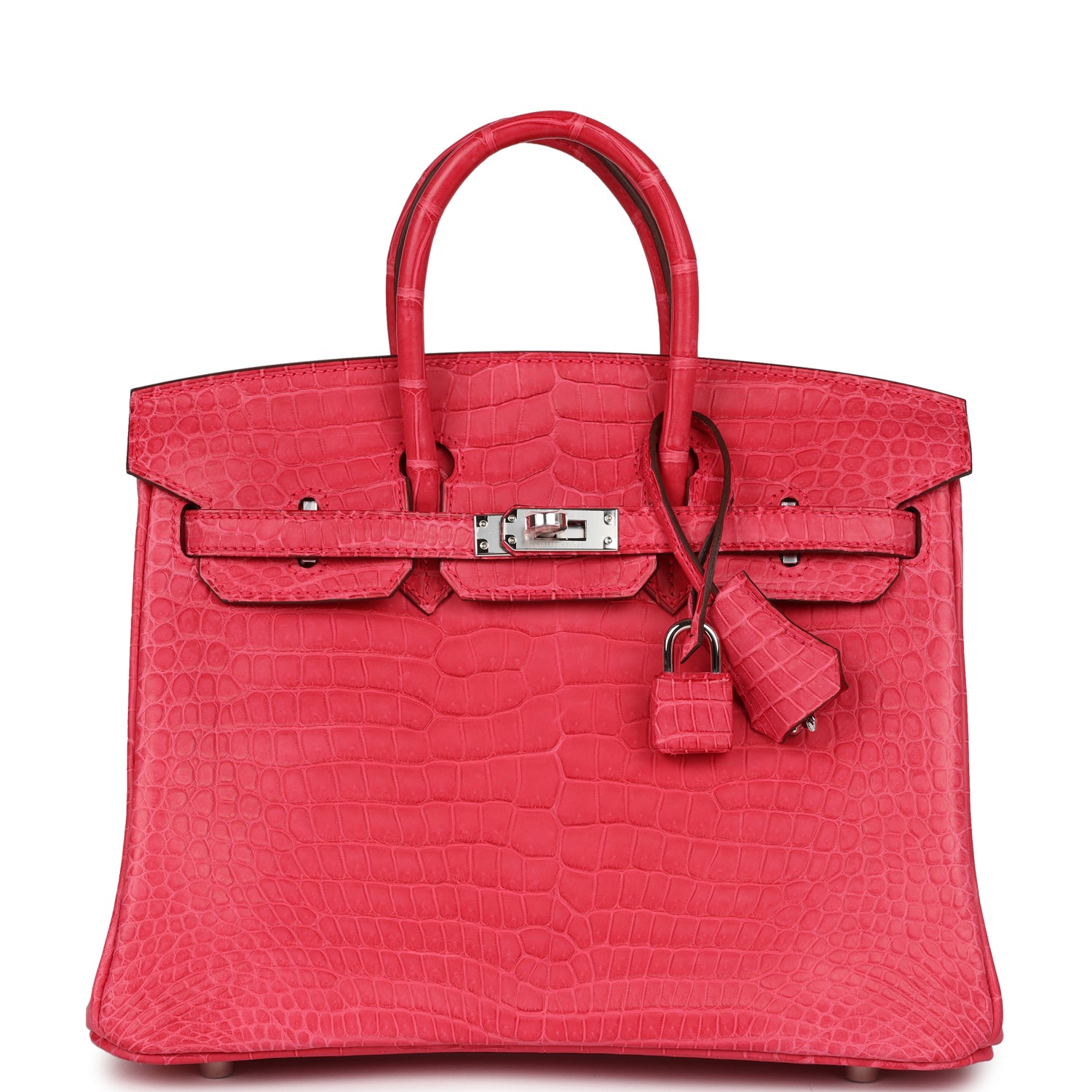 Hermes Birkin 25 Rose Extreme Matte Porosus Crocodile Palladium Hardwa ...