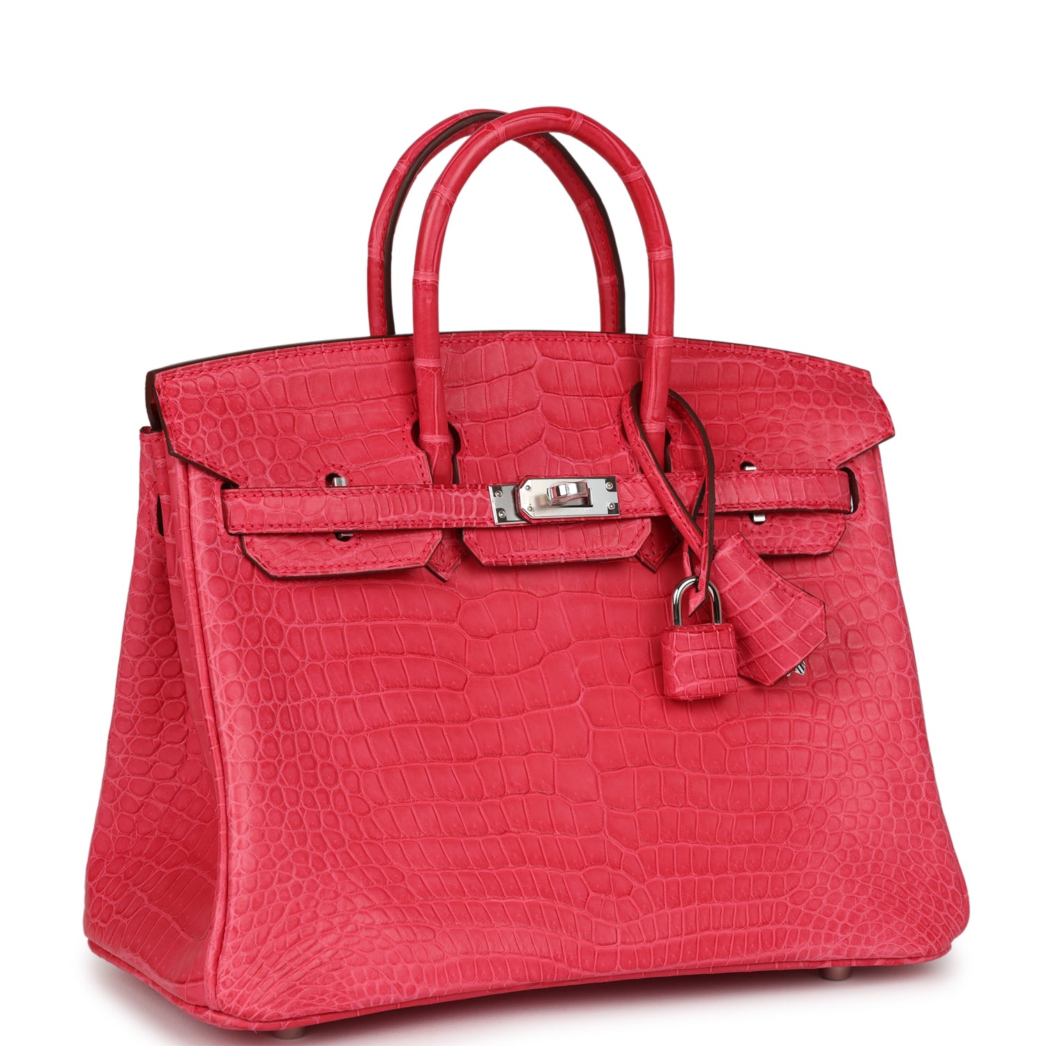 Hermes Birkin 25 Rose Extreme Matte Porosus Crocodile Palladium Hardwa ...