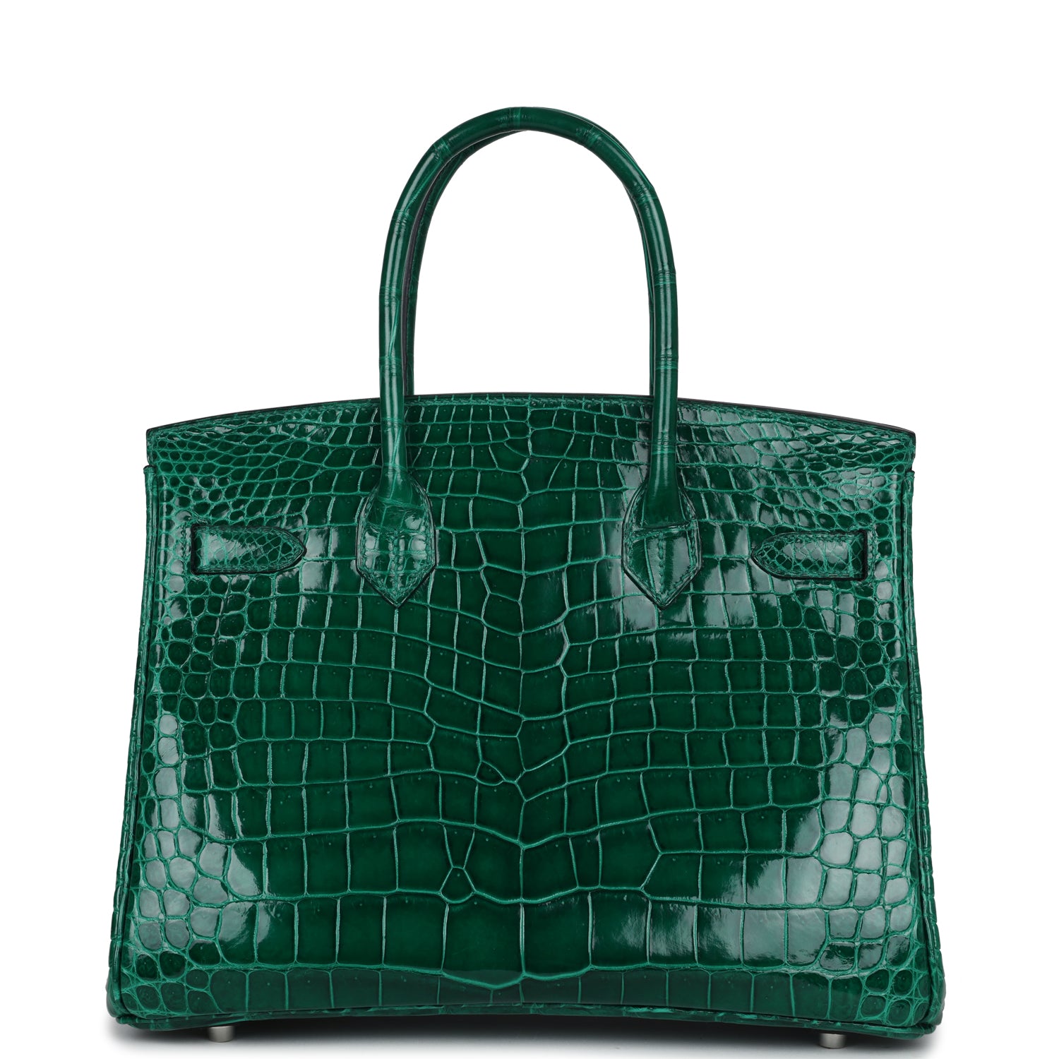 Pre-owned Hermes Birkin 30 Emerald Shiny Niloticus Crocodile Palladium ...