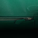 Pre-owned Hermes Birkin 30 Emerald Shiny Niloticus Crocodile Palladium Hardware