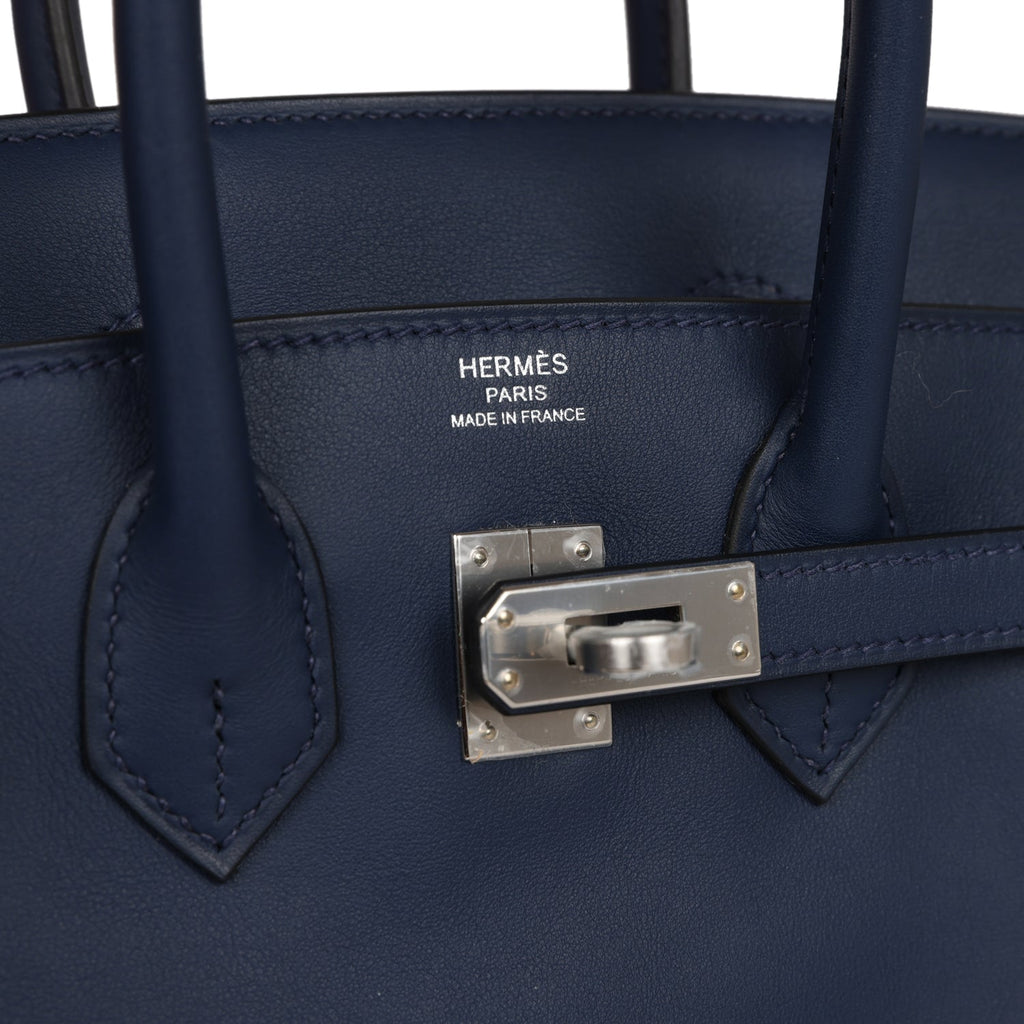 HERMÈS, DEEP BLUE BIRKIN 25CM OF SWIFT LEATHER WITH PALLADIUM HARDWARE, Handbags & Accessories, 2020