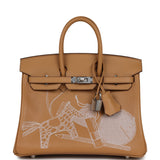 Hermes Birkin 25 In & Out Biscuit Swift Palladium Hardware