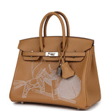 Hermes Birkin 25 In & Out Biscuit Swift Palladium Hardware