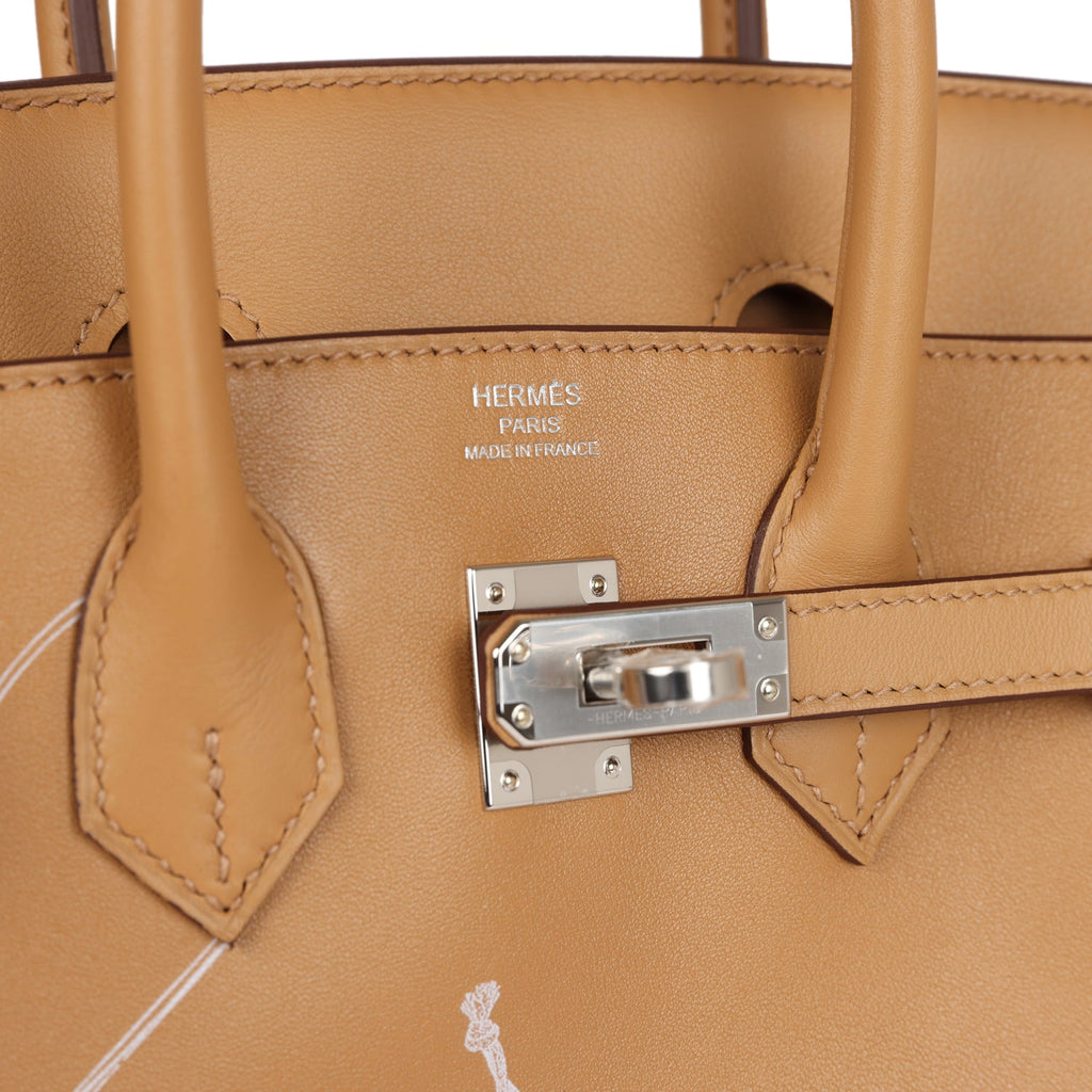 Hermes Limited Edition Birkin 25 Bag in Biscuit Swift Leather