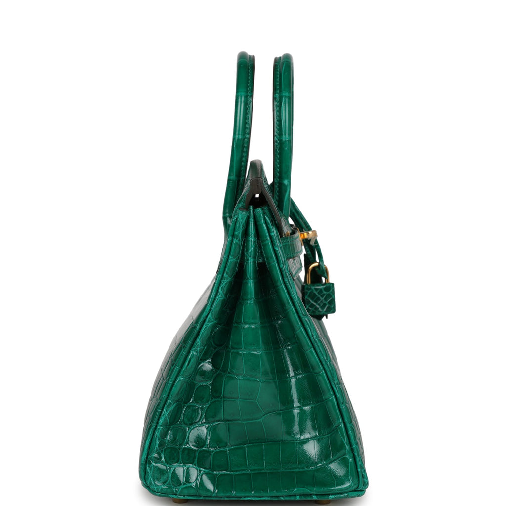 Hermes Birkin 25 Emerald Shiny Niloticus Crocodile Gold Hardware – Madison  Avenue Couture