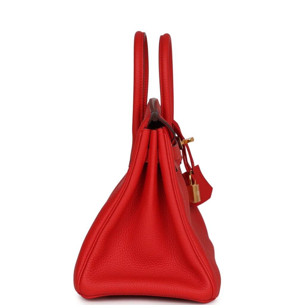 Hermes Birkin Handbag Rouge De Coeur Togo With Palladium Hardware 25