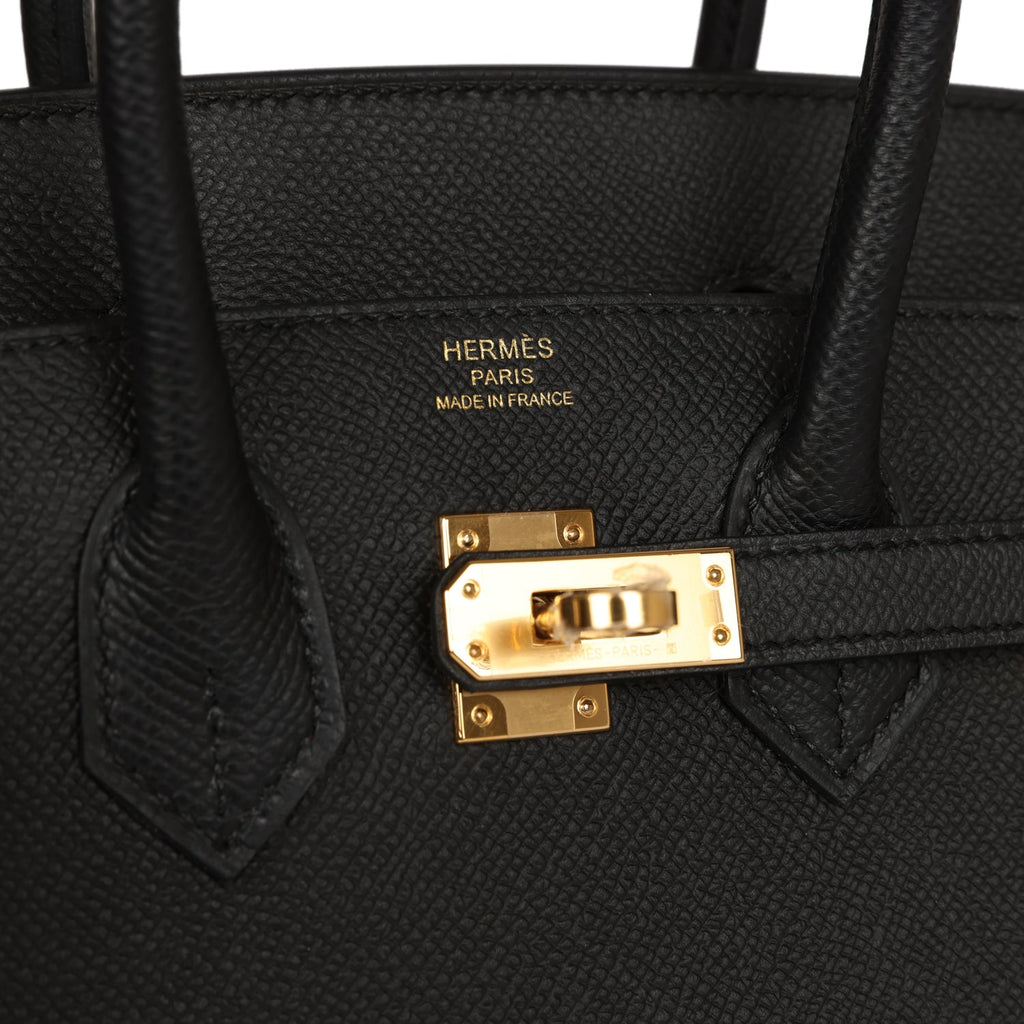 Hermès Birkin 25 Sellier Black Epsom Gold Hardware