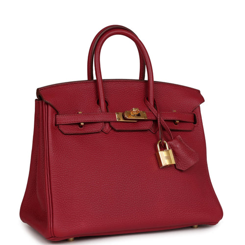 Hermes 25cm Rouge Grenat Epsom Leather Palladium Plated Birkin Bag