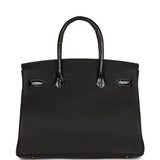 Hermes Birkin 30 Black Niloticus Crocodile and Togo Touch Rose Gold Hardware