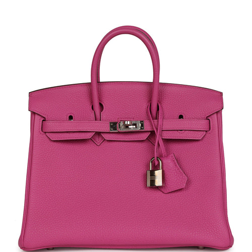 Hermes Birkin Bag 25cm Beton Togo Rose Poupre Pink Brushed Gold Hardware