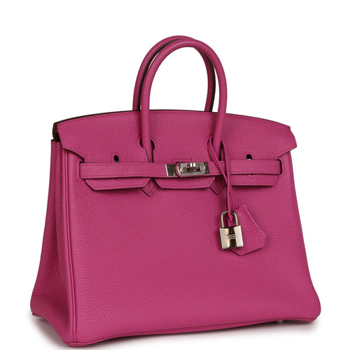 Pre-owned Hermes Birkin 25 Magnolia Togo Palladium Hardware