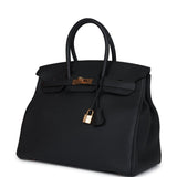 Hermes Birkin 35 Black Togo Rose Gold Hardware
