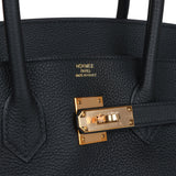Hermes Birkin 35 Black Togo Rose Gold Hardware