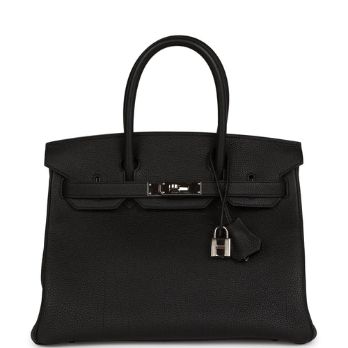 Pre-owned Hermes Birkin 30 Black Togo Palladium Hardware