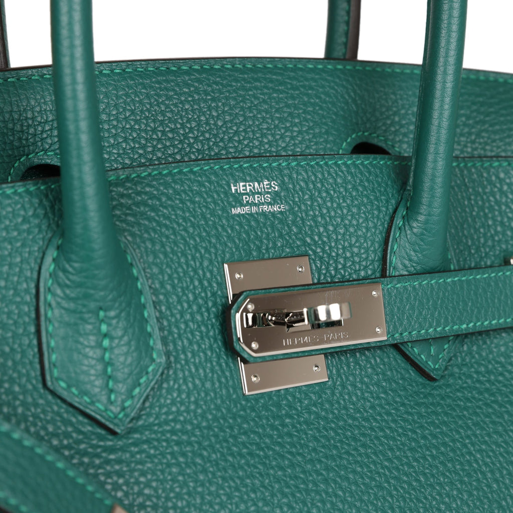 Hermes Birkin Bag 30cm Emerald Malachite Clemence Palladium Hardware