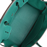 Pre-owned Hermes Birkin 30 Malachite Togo Palladium Hardware