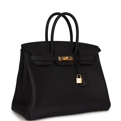 Hermes Birkin 35 Black Togo Gold Hardware