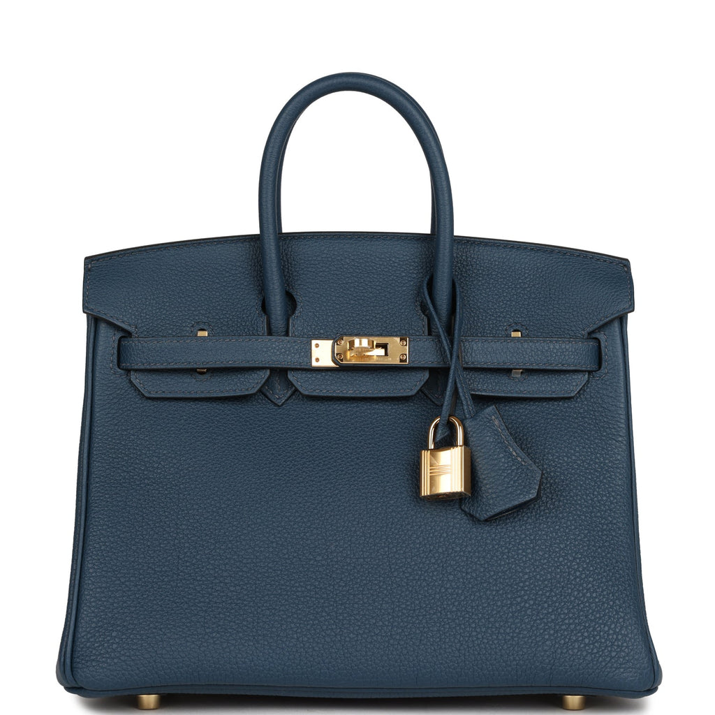 Hermes Birkin 25 Bleu De Prusse Togo Gold Hardware – Madison Avenue Couture