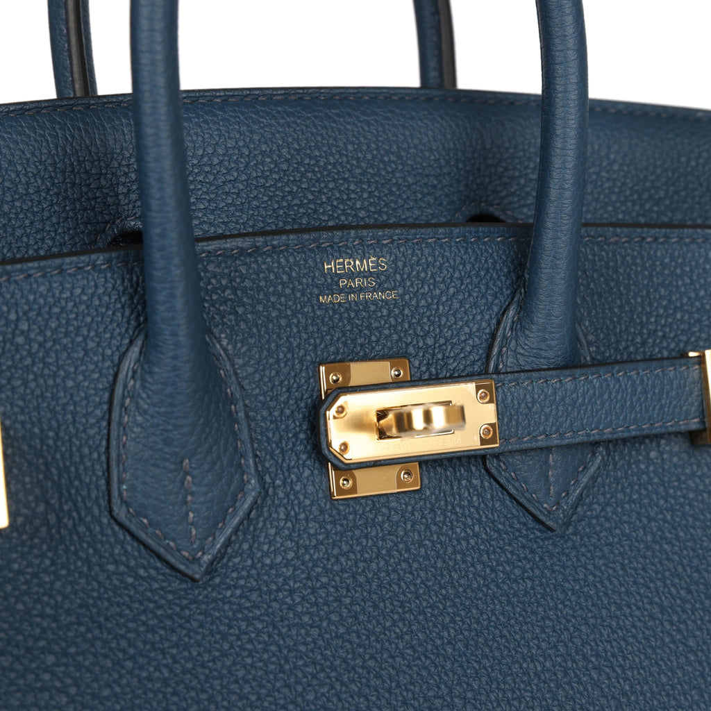 Hermes Birkin 25 Bleu France Togo Gold Hardware – Madison Avenue Couture
