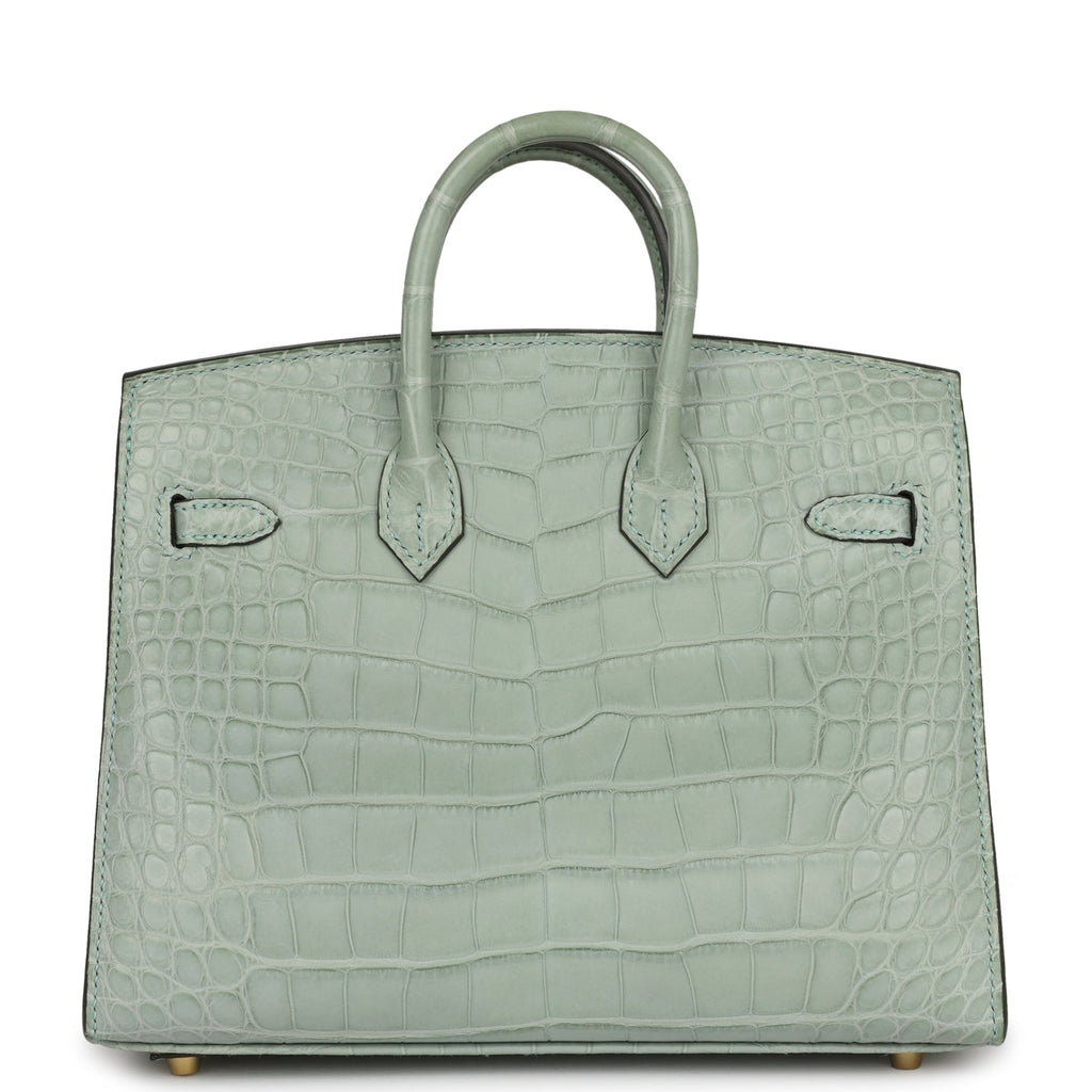 Hermès Kelly 20 Mini II Sellier Vert D'Eau Matte Alligator Gold Hardwa