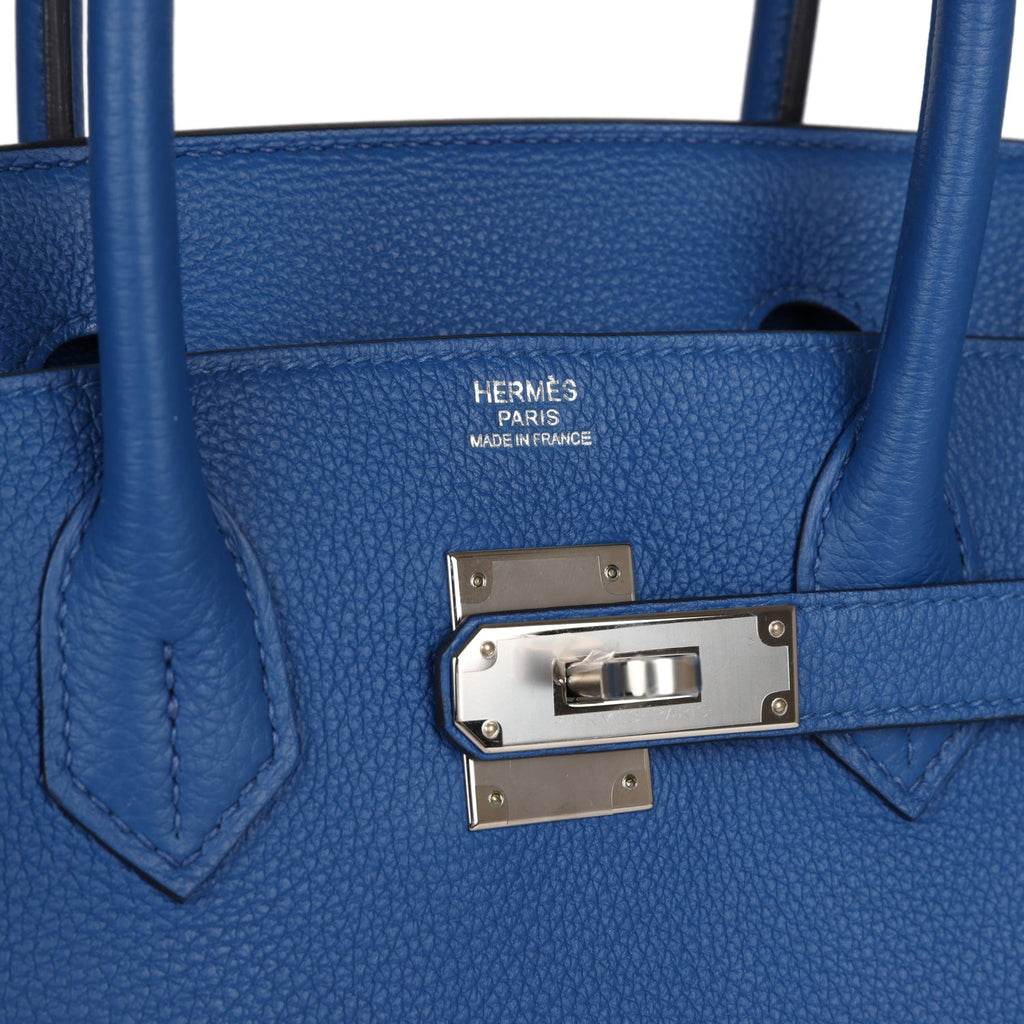 Hermes Birkin 30 Bleu France Togo Palladium Hardware