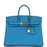 Hermes Birkin 25 Bleu Zanzibar Togo Gold Hardware