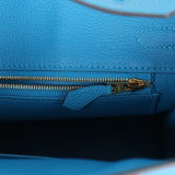 Hermes Birkin 25 Bleu Zanzibar Togo Gold Hardware