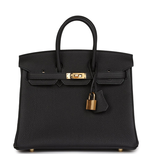 Hermes Birkin 25 Black Togo Gold Hardware