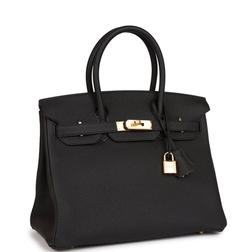 Hermes Birkin 30 Black Togo Gold Hardware