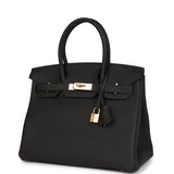 Hermes Birkin 30 Black Togo Gold Hardware